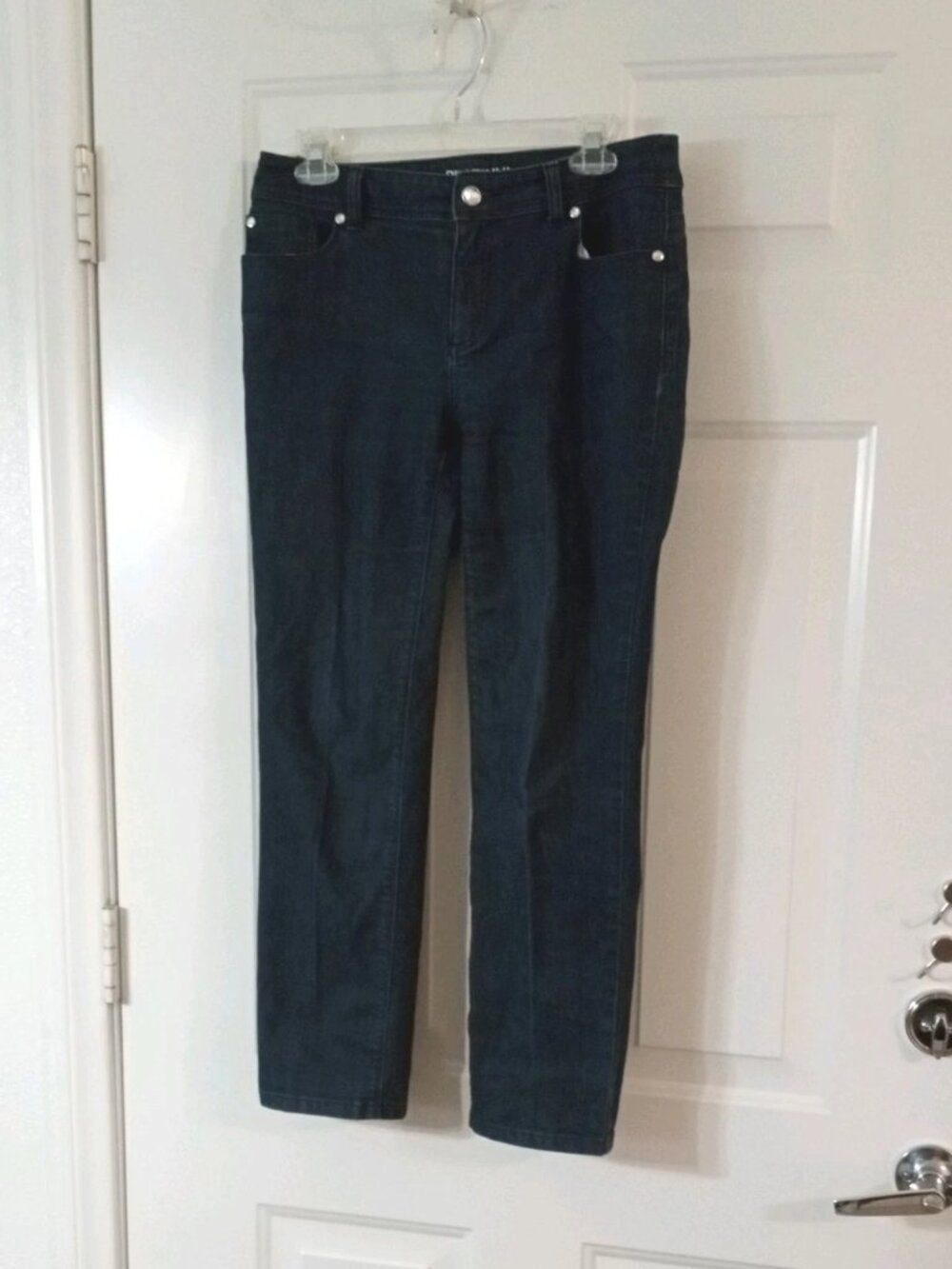 Womens Jeans Size 0 Blue Denim Platinum Chico Blue Denim Rhinestone Back Pockets